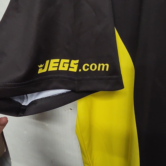 JEGS Black Yellow Performance Polo Shirt Mens 2XL PRO MFG Racing Shop Work - Picture 4 of 5